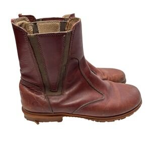 Bogs Pearl Slip On Waterproof Leather Boots Womens 9.5 Euro 40 Brown Chelsea SEE